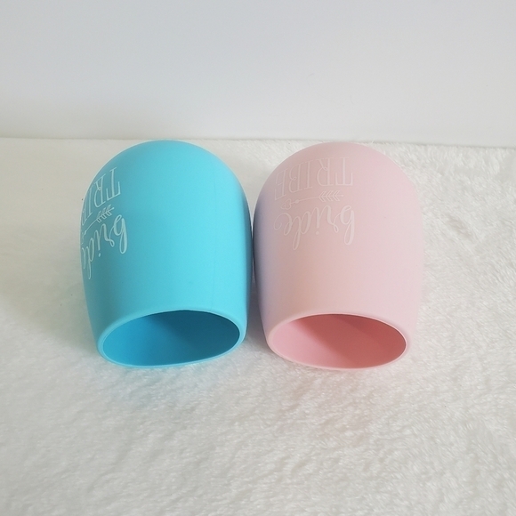 BRIDE Tribe Wine Portable Silicone Foldable Unbreakable Bachelorette 2 Pc 12 Oz - Picture 6 of 8